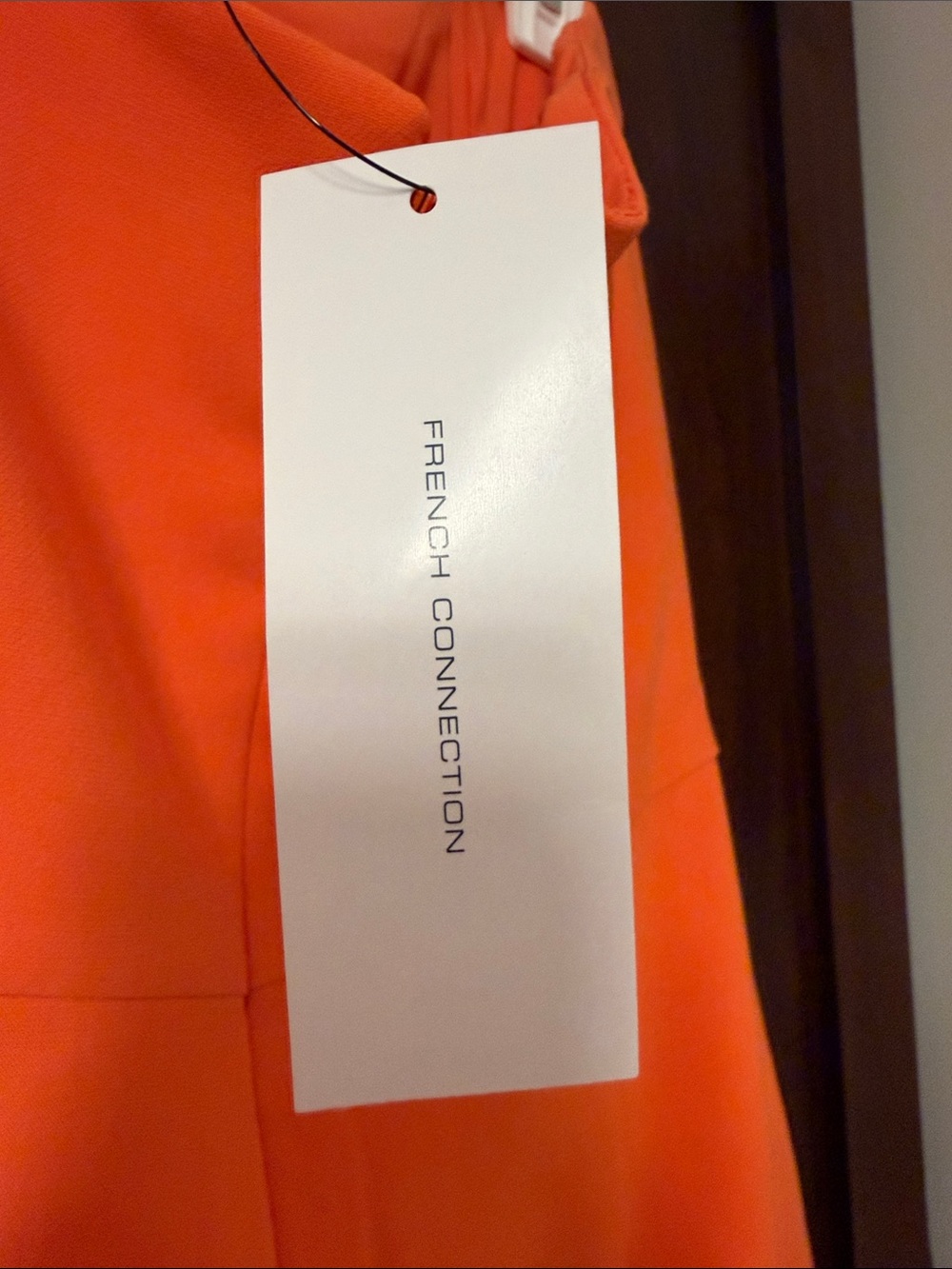 French Connection Bright Orange Strapless Dress with Side Knot - Picture 3 of 4